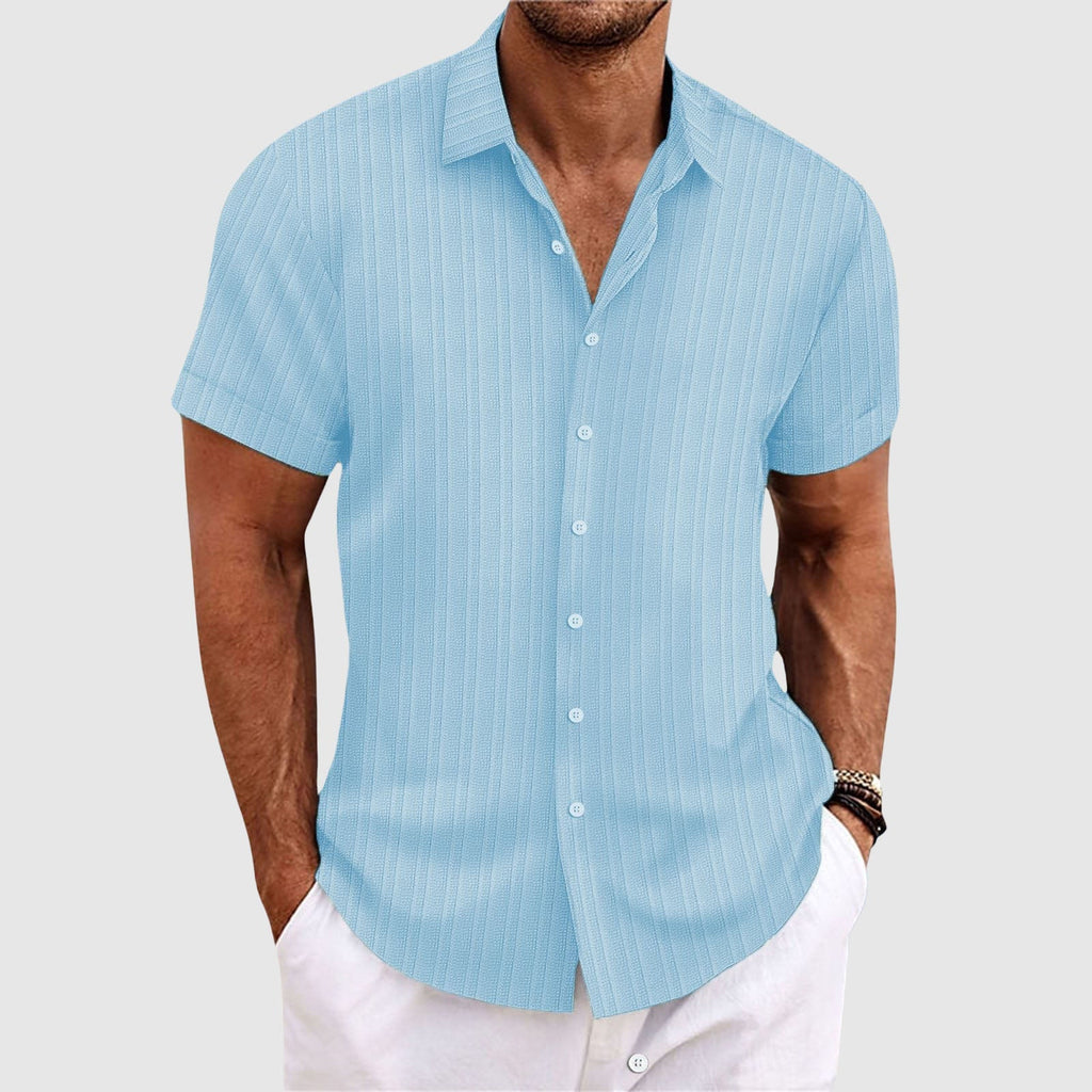 Léandre – Chemise à rayures à manches courtes homme