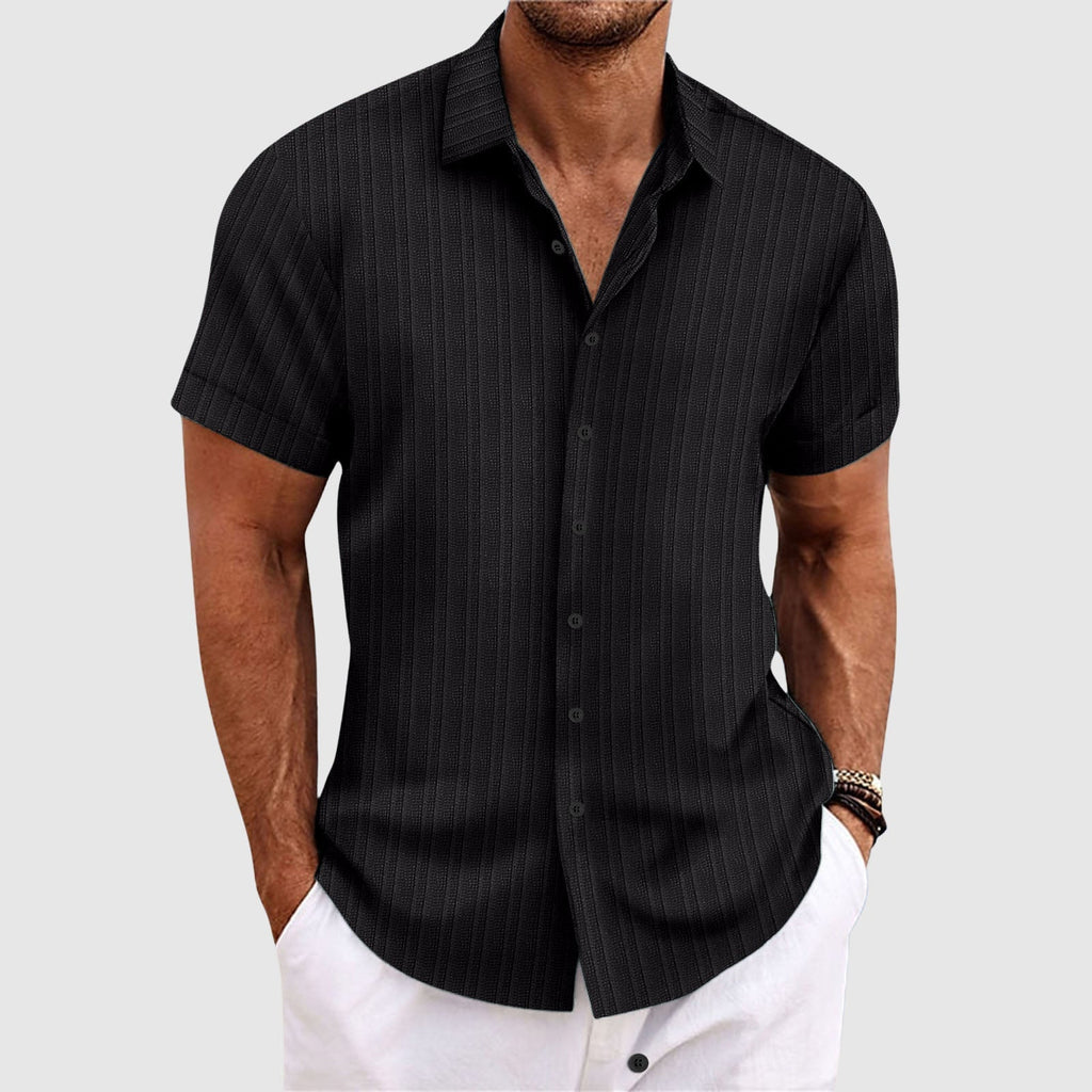 Léandre – Chemise à rayures à manches courtes homme