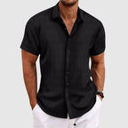 Léandre – Chemise à rayures à manches courtes homme