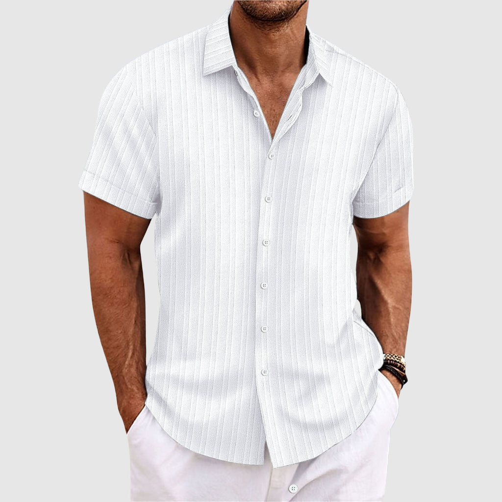 Léandre – Chemise à rayures à manches courtes homme